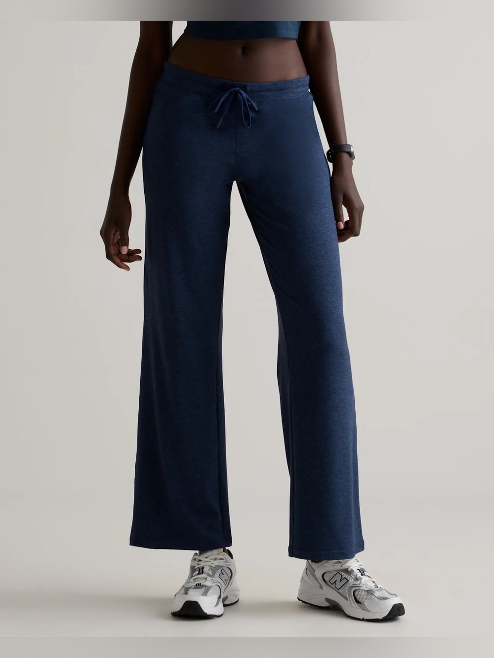 Quince Flowknit Wide Leg Pants Navy Heather S - Picture 4 of 13